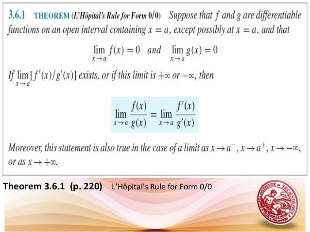 lesson 16 indeterminate forms l hopital s rule