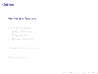 Lesson17: Functions Of Several Variables
