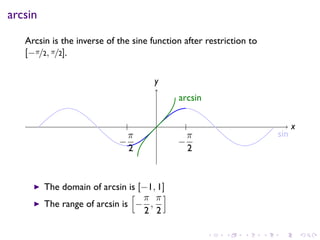 Lesson 17: Inverse Trigonometric Functions