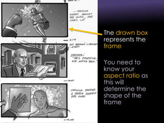 The drawn box
represents the
frame
You need to
know your
aspect ratio as
this will
determine the
shape of the
frame
 
