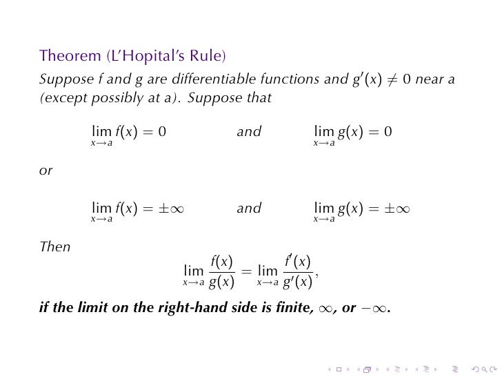 Lesson 18: Indeterminate Forms and L'Hôpital's Rule