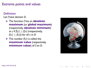 Lesson 18: Maximum and Minimum Vaues