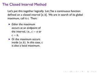 Lesson 18: Maximum and Minimum Vaues