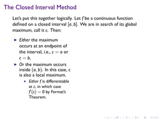 Lesson 18: Maximum and Minimum Vaues