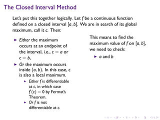 Lesson 18: Maximum and Minimum Vaues