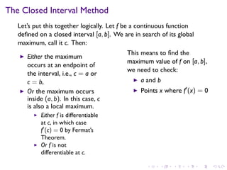 Lesson 18: Maximum and Minimum Vaues