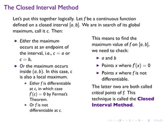 Lesson 18: Maximum and Minimum Vaues