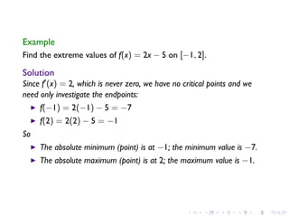 Lesson 18: Maximum and Minimum Vaues