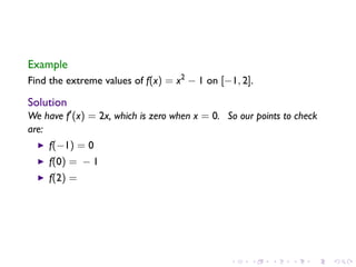 Lesson 18: Maximum and Minimum Vaues