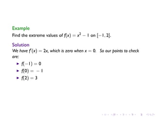 Lesson 18: Maximum and Minimum Vaues