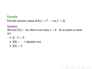 Lesson 18: Maximum and Minimum Vaues