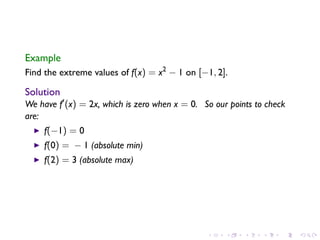 Lesson 18: Maximum and Minimum Vaues
