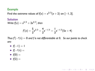Lesson 18: Maximum and Minimum Vaues