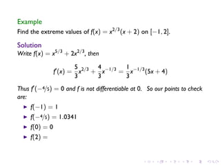 Lesson 18: Maximum and Minimum Vaues