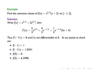 Lesson 18: Maximum and Minimum Vaues
