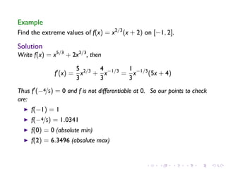 Lesson 18: Maximum and Minimum Vaues