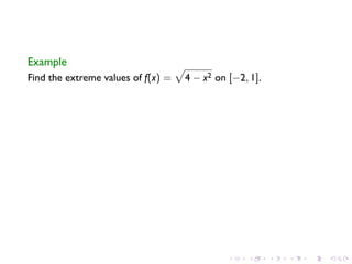 Lesson 18: Maximum and Minimum Vaues