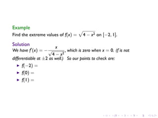 Lesson 18: Maximum and Minimum Vaues