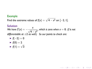 Lesson 18: Maximum and Minimum Vaues