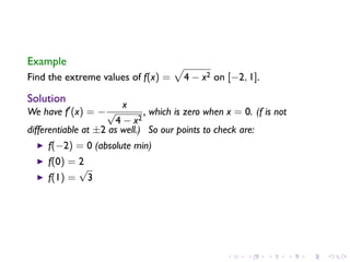 Lesson 18: Maximum and Minimum Vaues