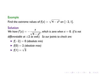 Lesson 18: Maximum and Minimum Vaues