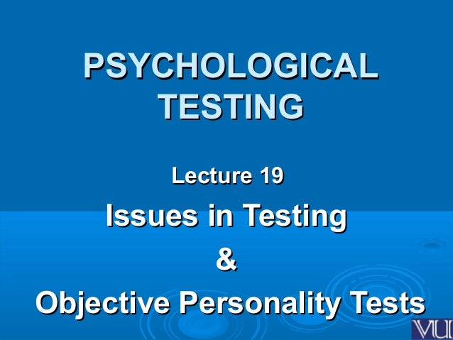 lesson 19 objective personality tests