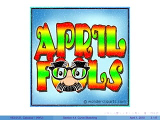 .   .   .    .       .      .

V63.0121, Calculus I (NYU)   Section 4.4 Curve Sketching               April 1, 2010       3 / 47
 