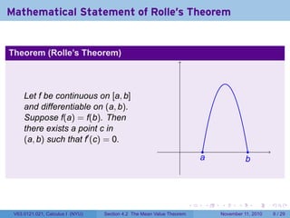 Lesson 19: The Mean Value Theorem (Section 021 slides) | PDF