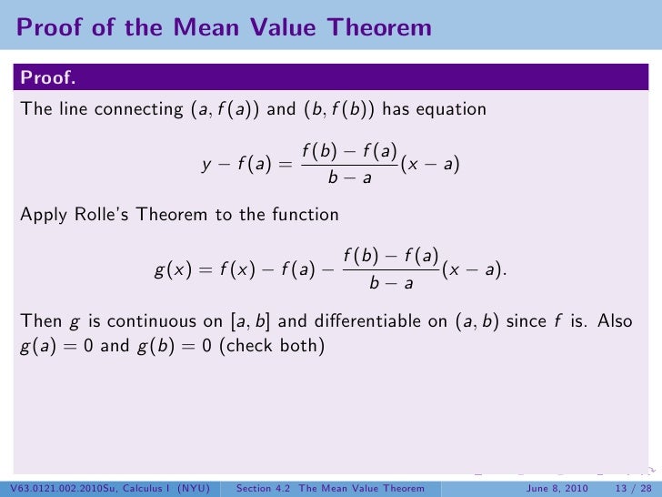 proof of mean value theorem using infinitesimals proof of mean value theorem using infinitesimals