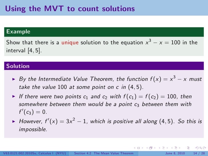 Lesson 19 The Mean Value Theorem