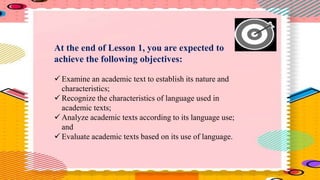 Lesson 1 academic text | PPT