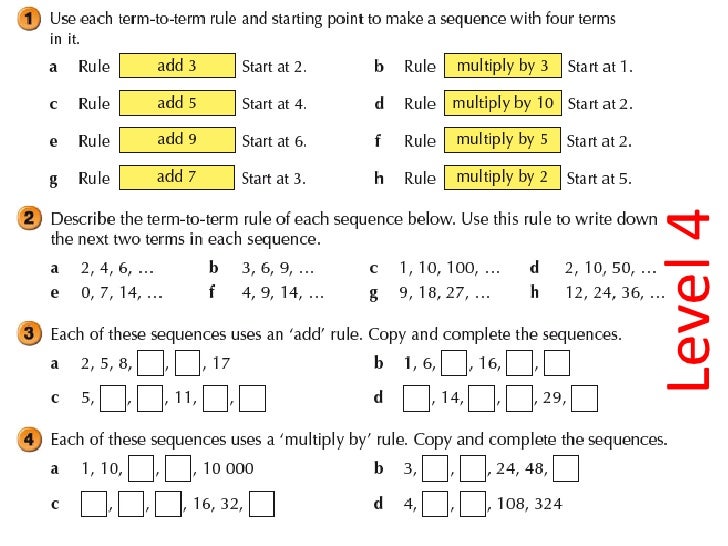 Lesson 1 algebra 1 number sequences basic