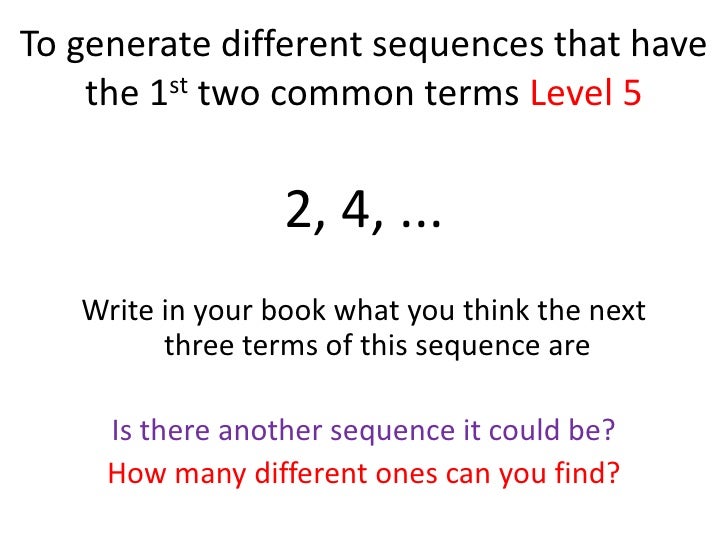 Lesson 1 algebra 1 number sequences basic