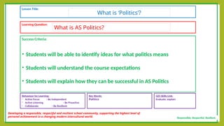 Lesson 1 Course Introduction.pptx uk as level politics | PPTX