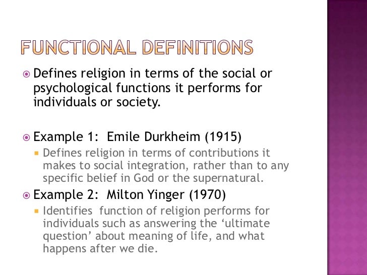 what is the functional definition of religion