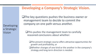 Decide Vision Lesson 1 developing and communicating a strategic vision | PPTX