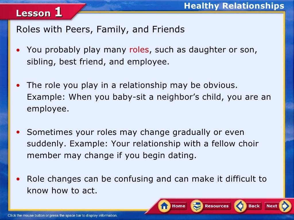 Lesson 1 foundations of healthy relationships