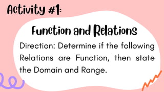 FUNCTIONS AND RELATION GEN MATH LESSON 1 | PDF
