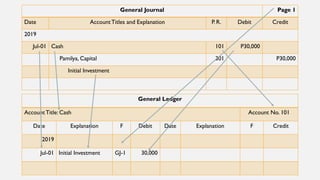 Operating Cash General Ledger Example Lesson 1 General Ledger and Trial Balance.pptx