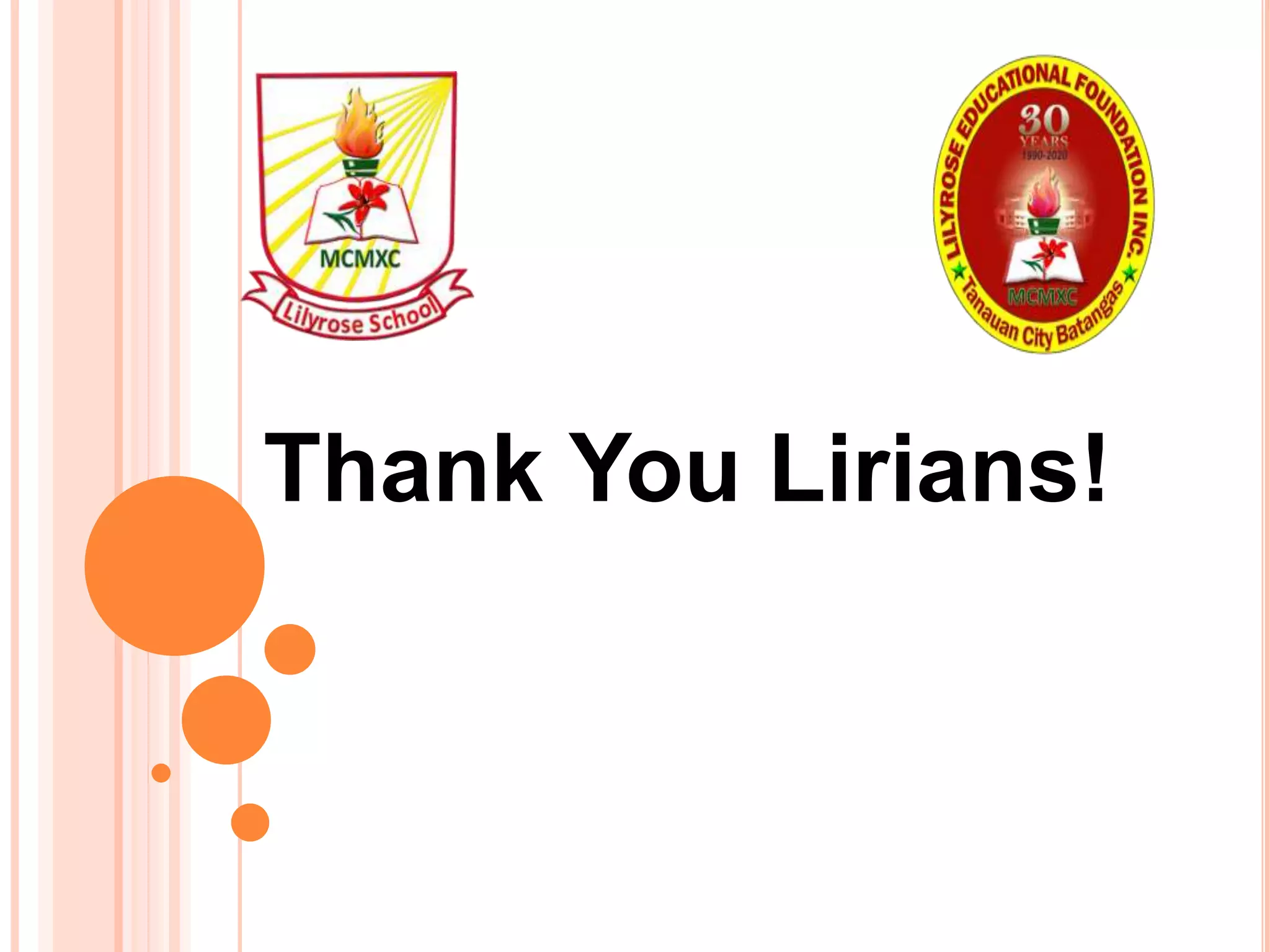 Thank You Lirians!
 
