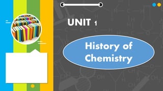 UNIT 1
History of
Chemistry
 