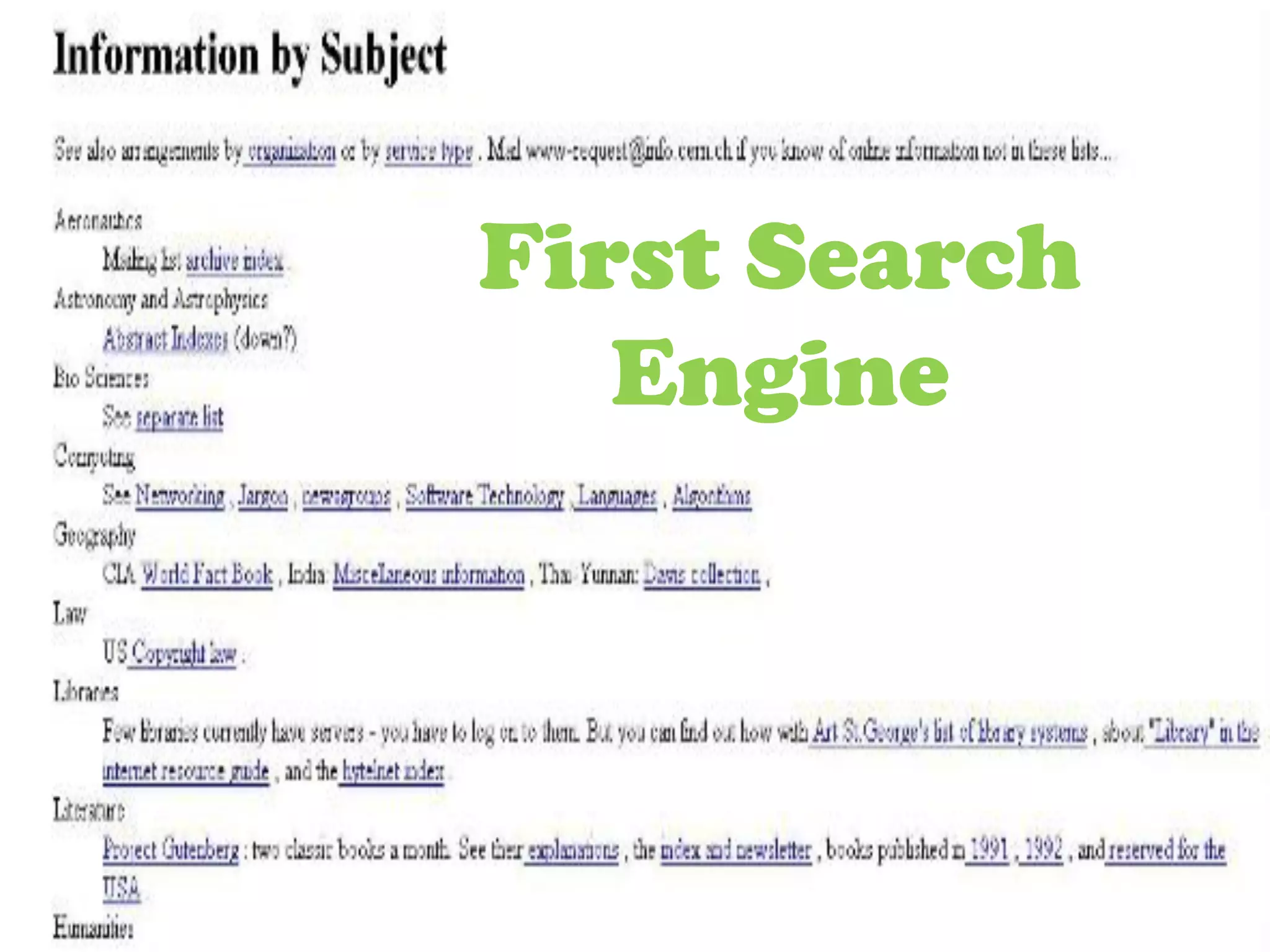 First Search
   Engine
 