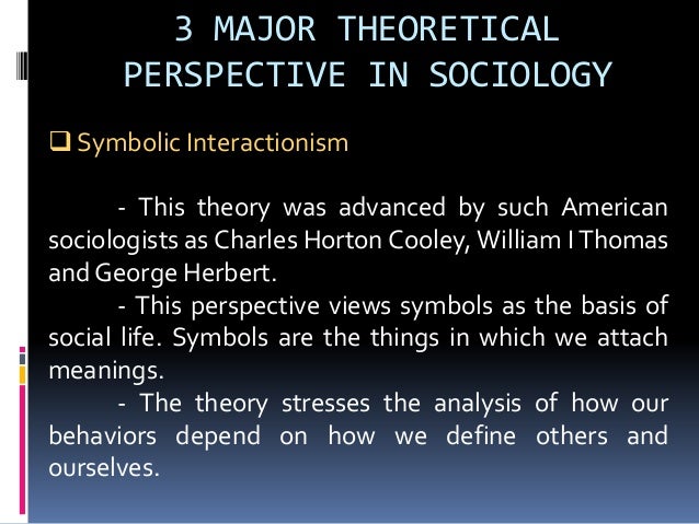 an introduction to the three major perspectives in sociology A theoretical perspective can be generally defined as a set of assumptions that guide one's thinking, and in sociology, there are four major ones. an introduction to the three major perspectives in sociology A theoretical perspective can be generally defined as a set of assumptions that guide one's thinking, and in sociology, there are four major ones.