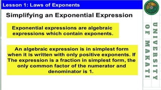 Exponents Calculus Lesson 1 Laws of Exponents 2 basic calculus | PDF