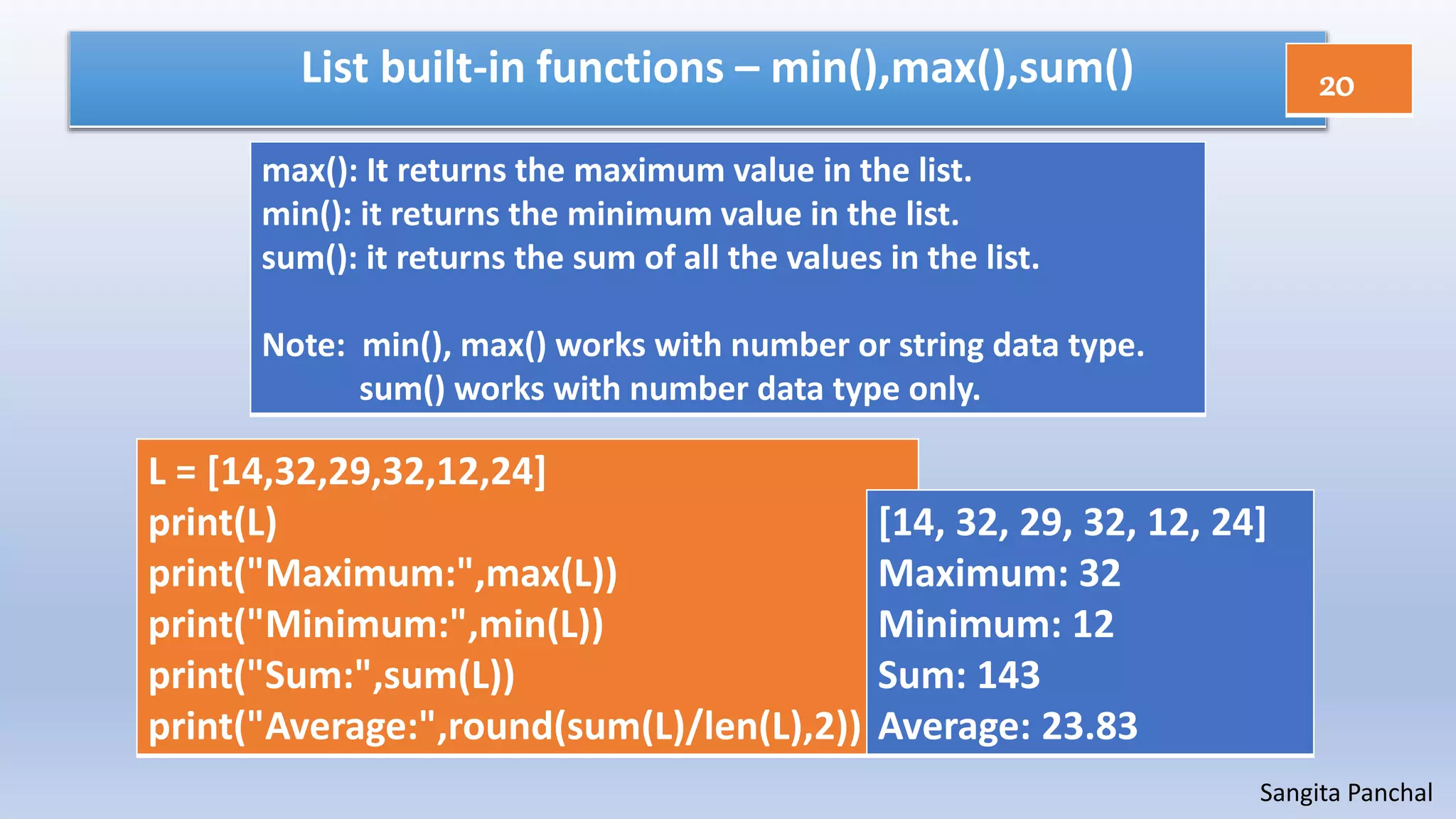 List and Dictionary in python | PPTX