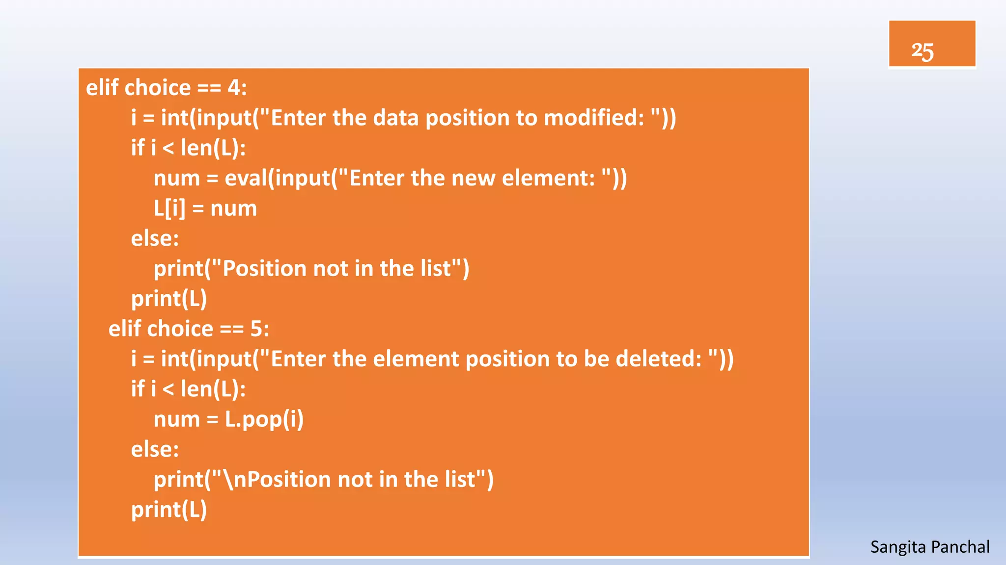 List and Dictionary in python | PPTX