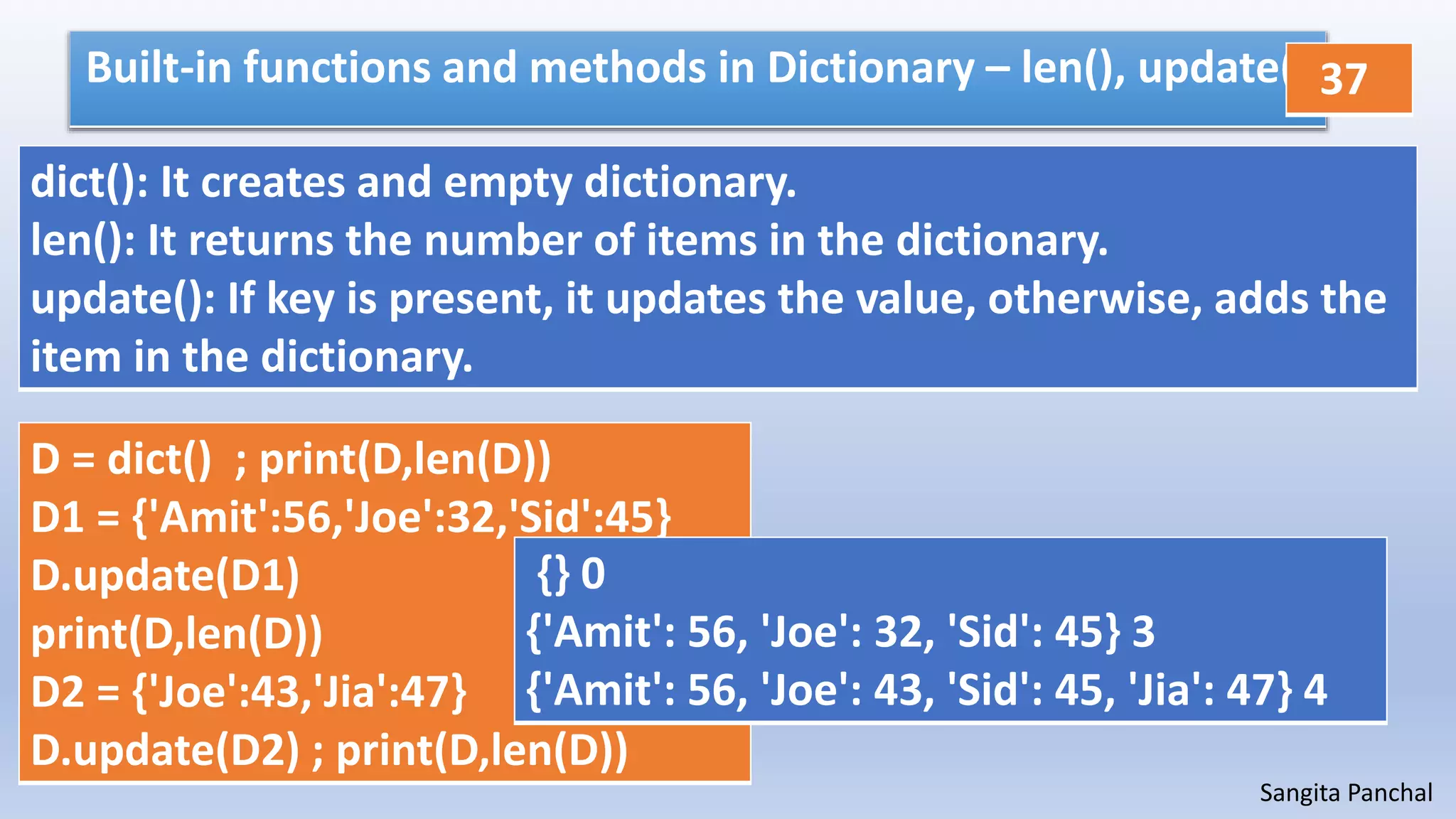 List and Dictionary in python | PPTX
