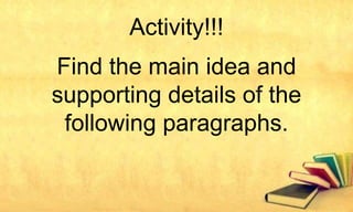 Finding the Main Idea | PPTX