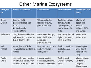 Lesson 1 marine ecosystems