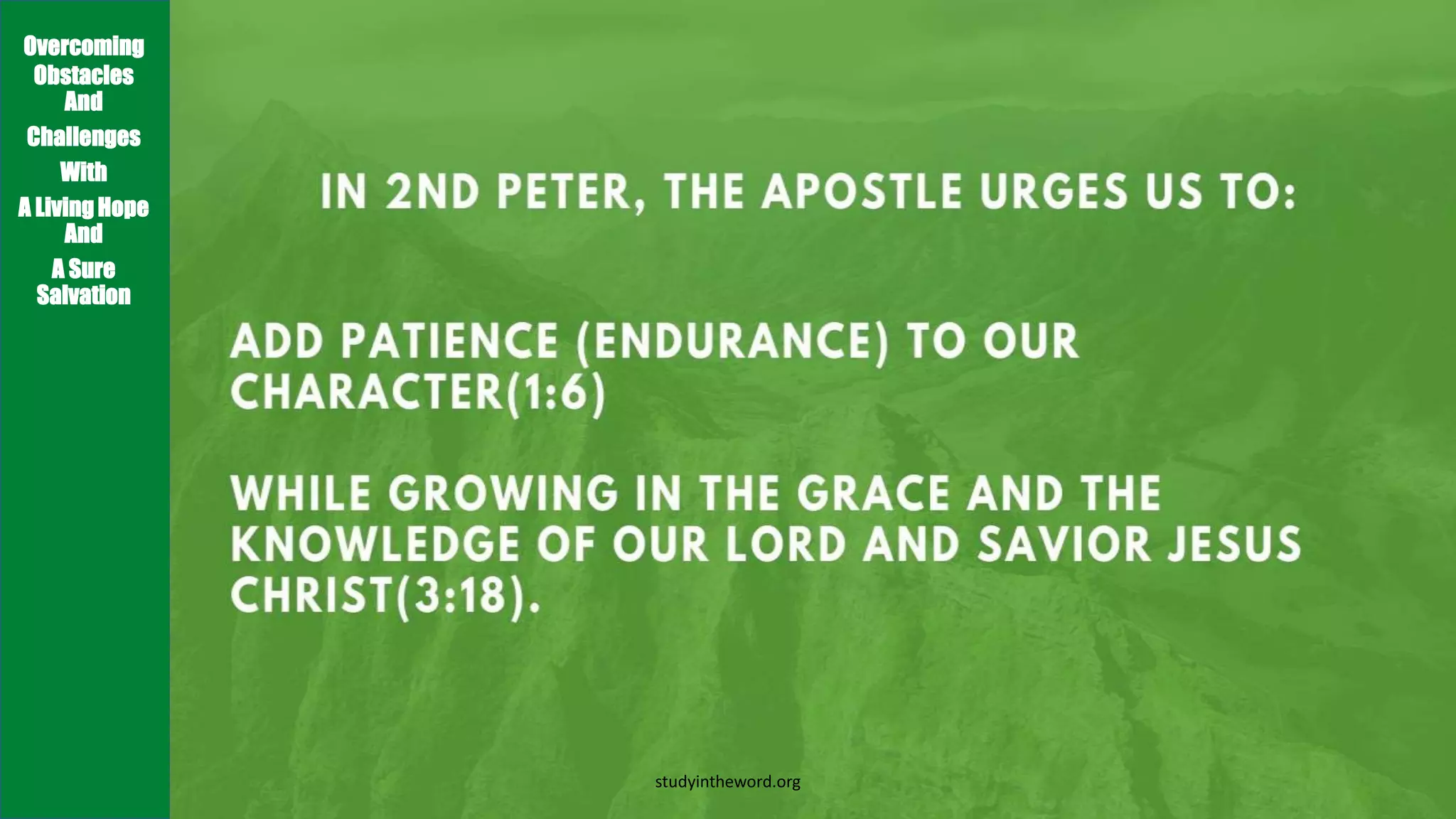 Obstacles Jesus LESSON 1 OVERCOMING OBSTACLES PETER A FLAWED YET FAITHFUL FOLLOWER OF ...